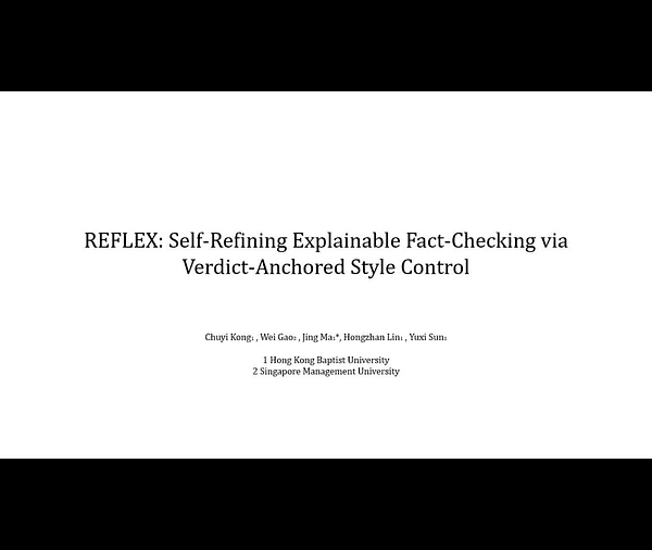 REFLEX: Self-Refining Explainable Fact-Checking via Verdict-Anchored Style Control