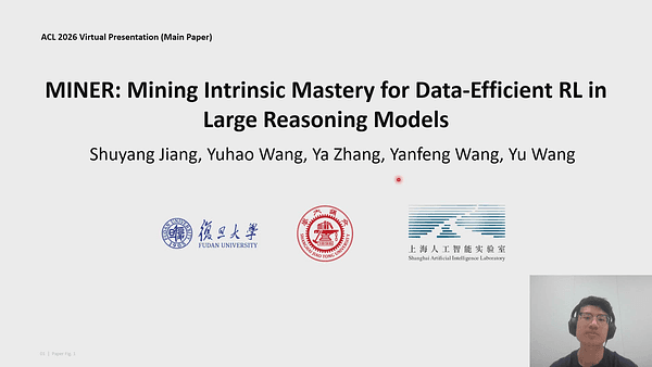 Miner: Mining Intrinsic Mastery for Data-Efficient RL in Large Reasoning Models