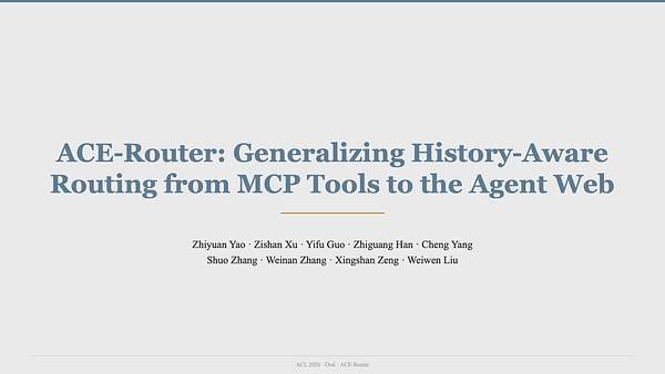 ACE-Router: Generalizing History-Aware Routing from MCP Tools to the Agent Web