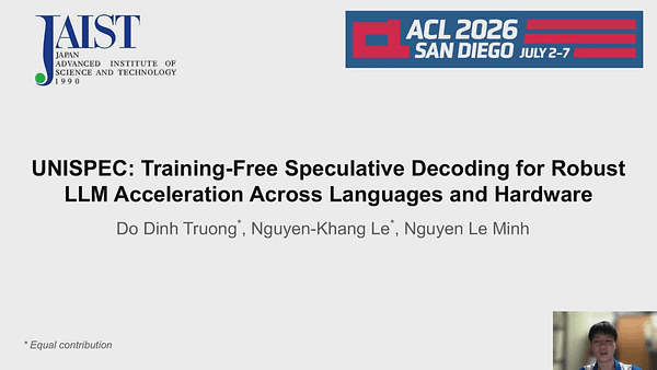 UniSpec: Training-Free Speculative Decoding for Robust LLM Acceleration Across Languages and Hardware