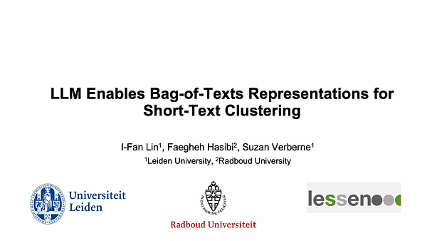 LLMs Enable Bag-of-Texts Representations for Short-Text Clustering