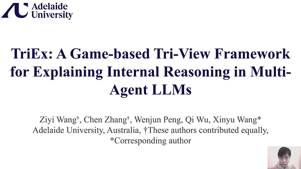 TriEx: A Game-based Tri-View Framework for Explaining Internal Reasoning in Multi-Agent LLMs