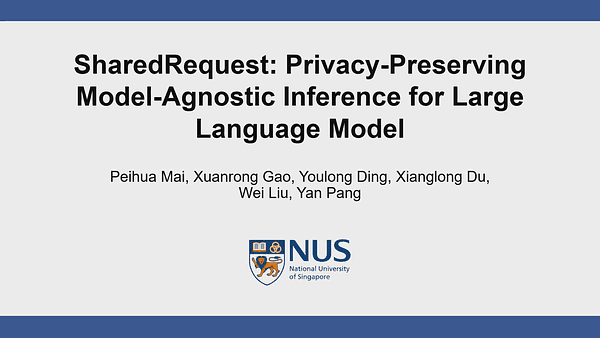 SharedRequest: Privacy-Preserving Model‑Agnostic Inference for Large Language Models