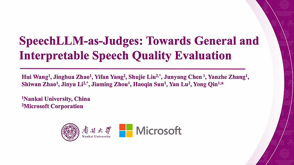 SpeechLLM-as-Judges: Towards General and Interpretable Speech Quality Evaluation