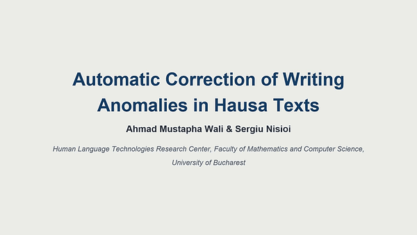 Automatic Correction of Writing Anomalies in Hausa Texts