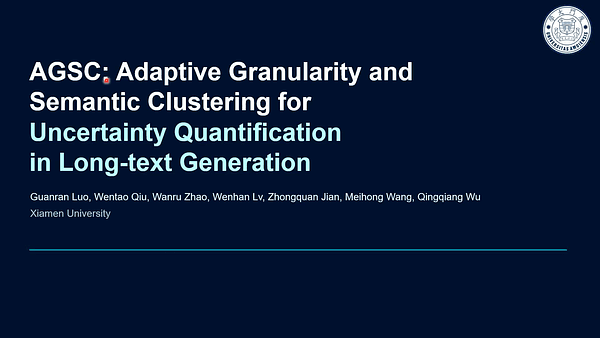 AGSC: Adaptive Granularity and Semantic Clustering for Uncertainty Quantification in Long-text Generation