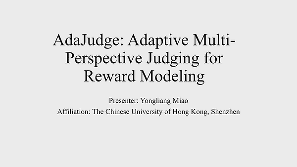AdaJudge: Adaptive Multi-Perspective Judging for Reward Modeling