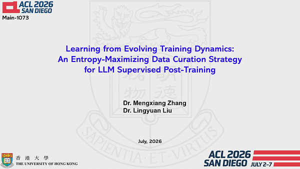 Learning from Evolving Training Dynamics: An Entropy-Maximizing Data Curation Strategy for LLM Supervised Post-Training