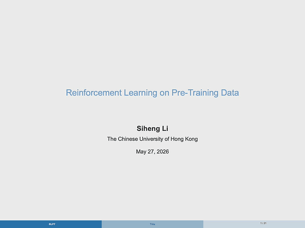 Reinforcement Learning on Pre-Training Data