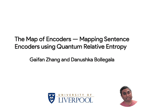Map of Encoders – Mapping Sentence Encoders using Quantum Relative Entropy