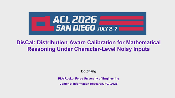 DisCal: Distribution-Aware Calibration for Mathematical Reasoning Under Character-Level Noisy Inputs