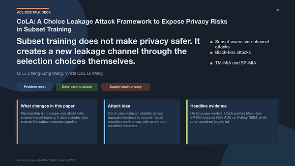 CoLA: A Choice Leakage Attack Framework to Expose Privacy Risks in Subset Training
