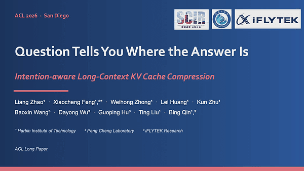 Question Tells You Where the Answer Is: Intention-aware Long-Context KV Cache Compression