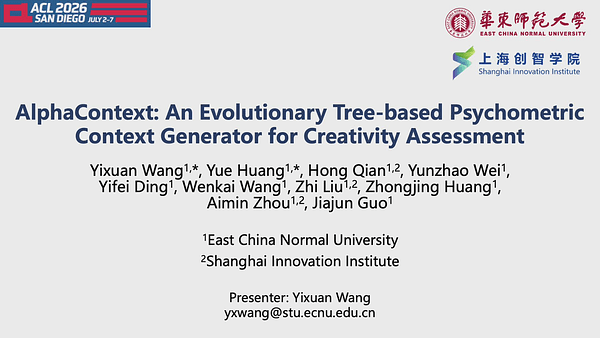 AlphaContext: An Evolutionary Tree-based Psychometric Context Generator for Creativity Assessment
