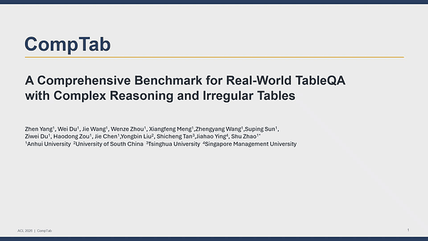 CompTab: A Comprehensive Benchmark for Real-World TableQA with Complex Reasoning and Irregular Tables