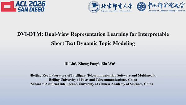 DVI-DTM: Dual-View Representation Learning for Interpretable Short Text Dynamic Topic Modeling