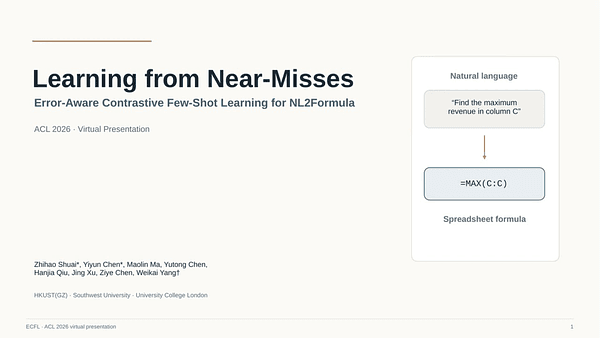 Learning from Near-Misses: Error-Aware Contrastive Few-Shot Learning for NL2Formula