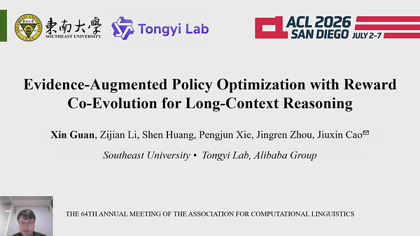 Evidence-Augmented Policy Optimization with Reward Co-Evolution for Long-Context Reasoning