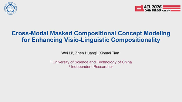 Cross-Modal Masked Compositional Concept Modeling for Enhancing Visio-Linguistic Compositionality
