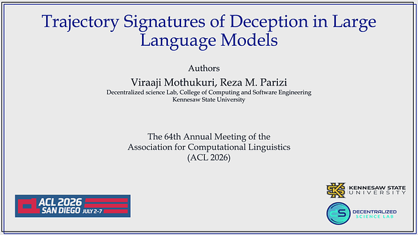 Trajectory Signatures of Deception in Large Language Models
