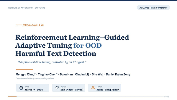 Reinforcement Learning–Guided Adaptive Tuning for Out-of-Distribution Harmful Text Detection