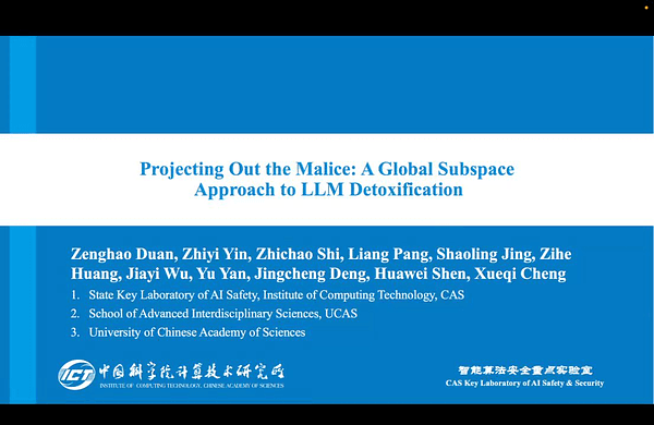 Projecting Out the Malice: A Global Subspace Approach to LLM Detoxification