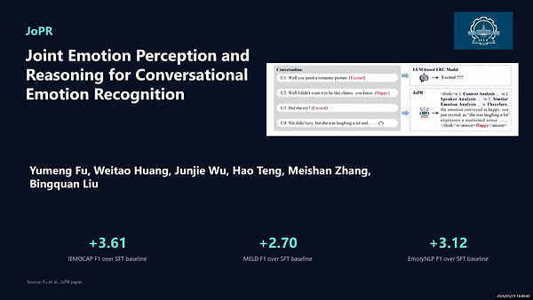 JoPR: Joint Emotion Perception and Reasoning for Conversational Emotion Recognition