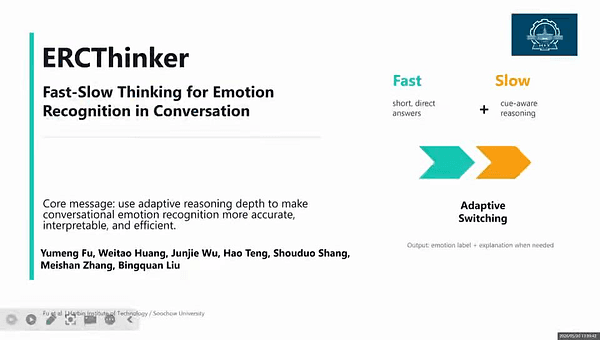 ERCThinker: Fast-Slow Thinking for Emotion Recognition in Conversation