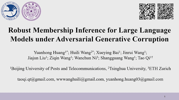 Robust Membership Inference for Large Language Models under Adversarial Generative Corruption