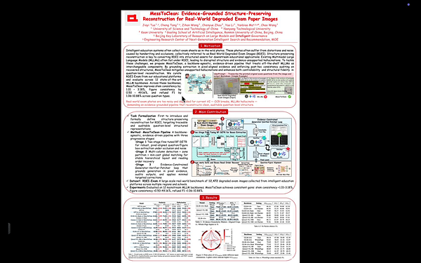 MessToClean: Evidence-Grounded Structure-Preserving Reconstruction for Real-World Degraded Exam Paper Images