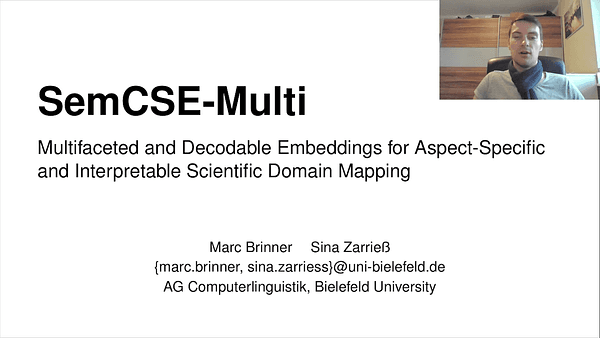 SemCSE-Multi: Multifaceted and Decodable Embeddings for Aspect-Specific and Interpretable Scientific Domain Mapping