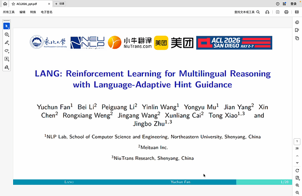LANG: Reinforcement Learning for Multilingual Reasoning with Language-Adaptive Hint Guidance