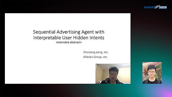 Sequential Advertising Agent with Interpretable User Hidden Intents