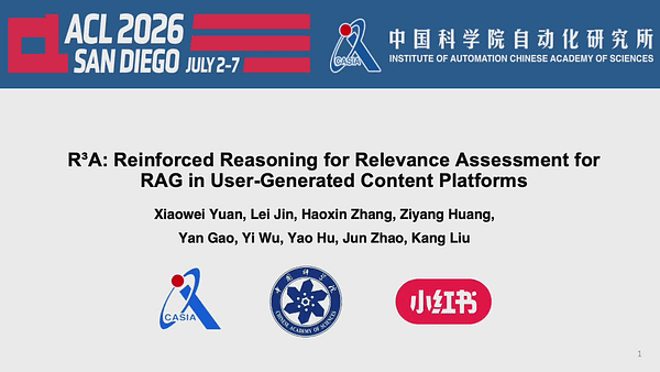 R³A: Reinforced Reasoning for Relevance Assessment for RAG in User-Generated Content Platforms