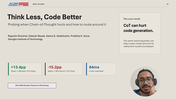 Think Less, Code Better: Probing When Chain-of-Thought Hurts and How to Route Around It
