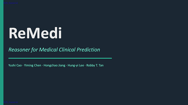 ReMedi: Reasoner for Medical Clinical Prediction