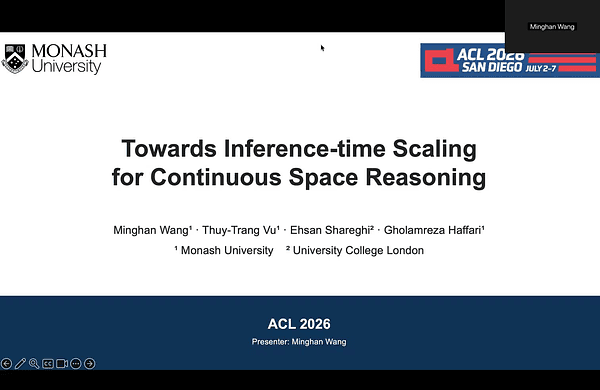 Towards Inference-time Scaling for Continuous Space Reasoning