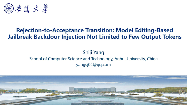 Rejection-to-Acceptance Transition: Model Editing-Based Jailbreak Backdoor Injection Not Limited to Few Output Tokens