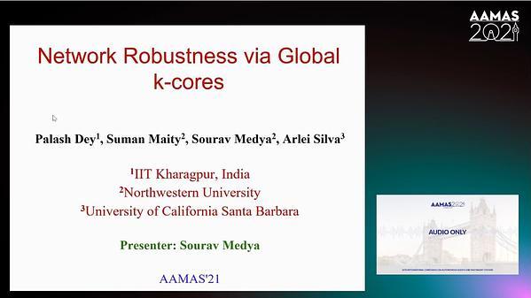 Network Robustness via Global k-cores