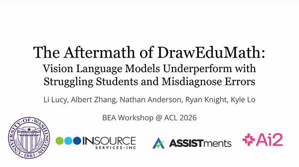 The Aftermath of DrawEduMath: Vision Language Models Underperform with Struggling Students and Misdiagnose Errors