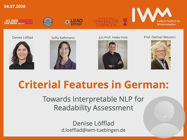Criterial Features in German: Towards Interpretable NLP in Readability Assessment