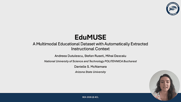 EduMUSE: A Multimodal Educational Dataset with Automatically Extracted Instructional Context