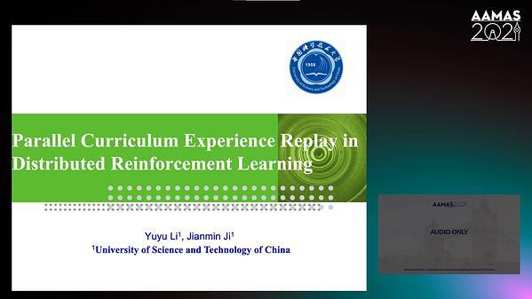 Parallel Curriculum Experience Replay in Distributed Reinforcement Learning