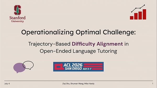 Measuring Optimal Challenge: Trajectory-Based Difficulty Alignment in Open-Ended Language Tutoring