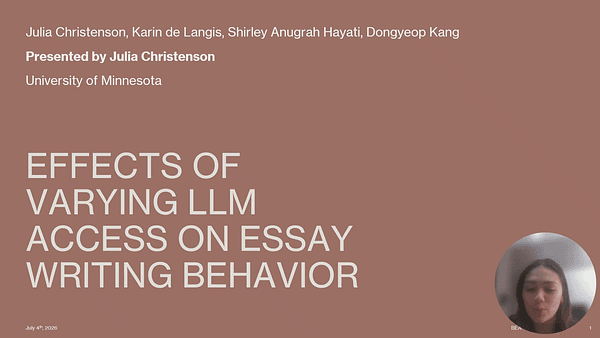 Effects of Varying LLM Access on Essay Writing Behavior