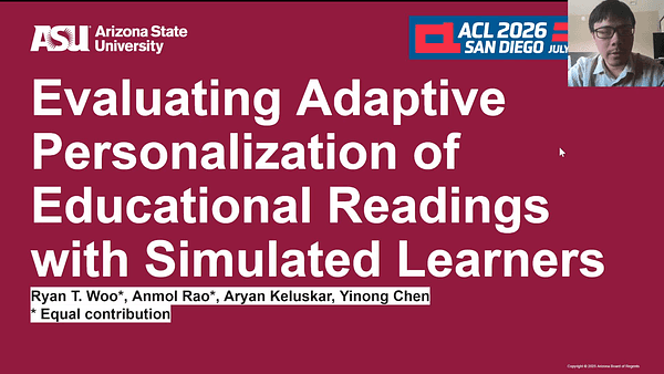 Evaluating Adaptive Personalization of Educational Readings with Simulated Learners