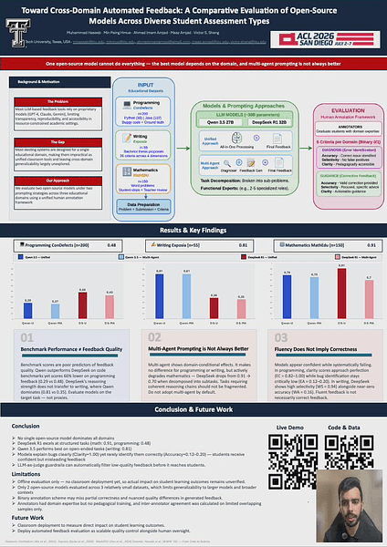 Toward Cross-Domain Automated Feedback: A Comparative Evaluation of Open-Source Models across Diverse Student Assessment Types