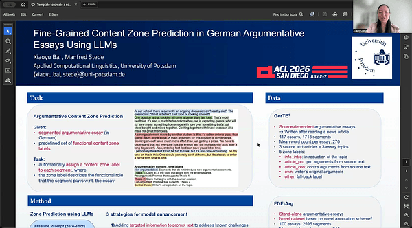 Fine-Grained Content Zone Prediction in German Argumentative Essays Using LLMs