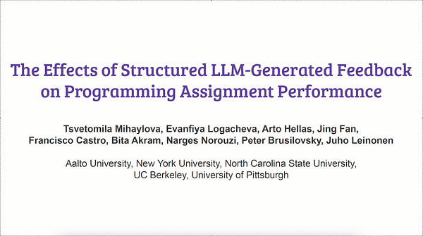 The Effects of Structured LLM-Generated Feedback on Programming Assignment Performance