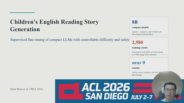 Children's English Reading Story Generation via Supervised Fine-Tuning of Compact LLMs with Controllable Difficulty and Safety